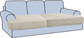 Stretch 2 Piece T Cushion Sofa Slipcovers - Thicker Jacquard Fit