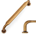 Amerdeco 10 Pack Antique Brass Cabinet Pulls 5 in Hole Centers - Solid
