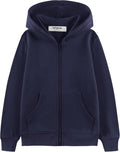 Kids Soft Brushed Fleece Zip-Up Hooded Sweatshirt for Ages 4-12 - Cozy