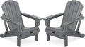 SERWALL Folding Adirondack Chair Set of 2 - Comfortable Weather