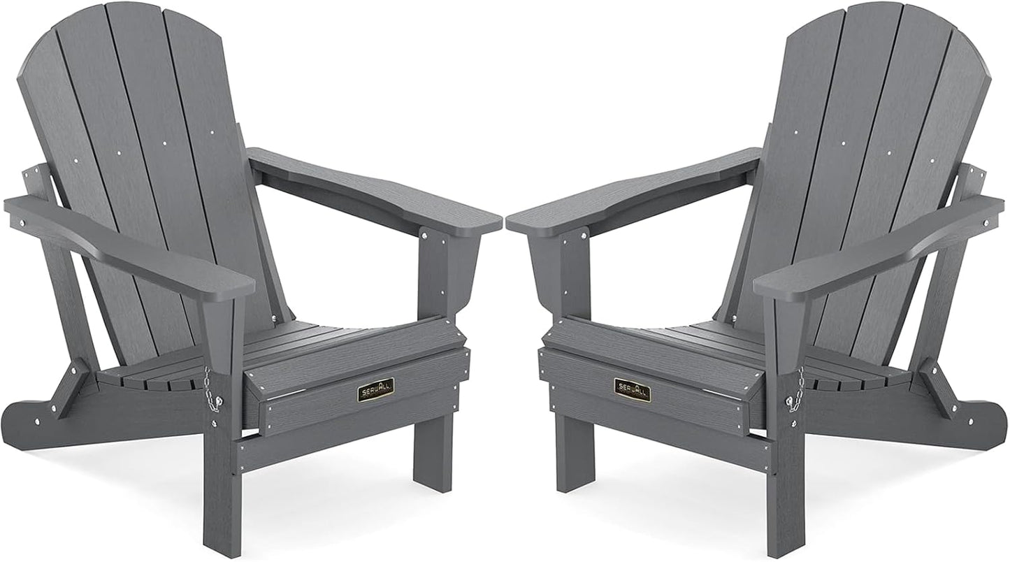 Folding Adirondack Chair Set of 2 for Patio Garden Outdoors
