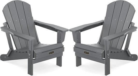 Folding Adirondack Chair Set of 2 for Patio Garden Outdoors