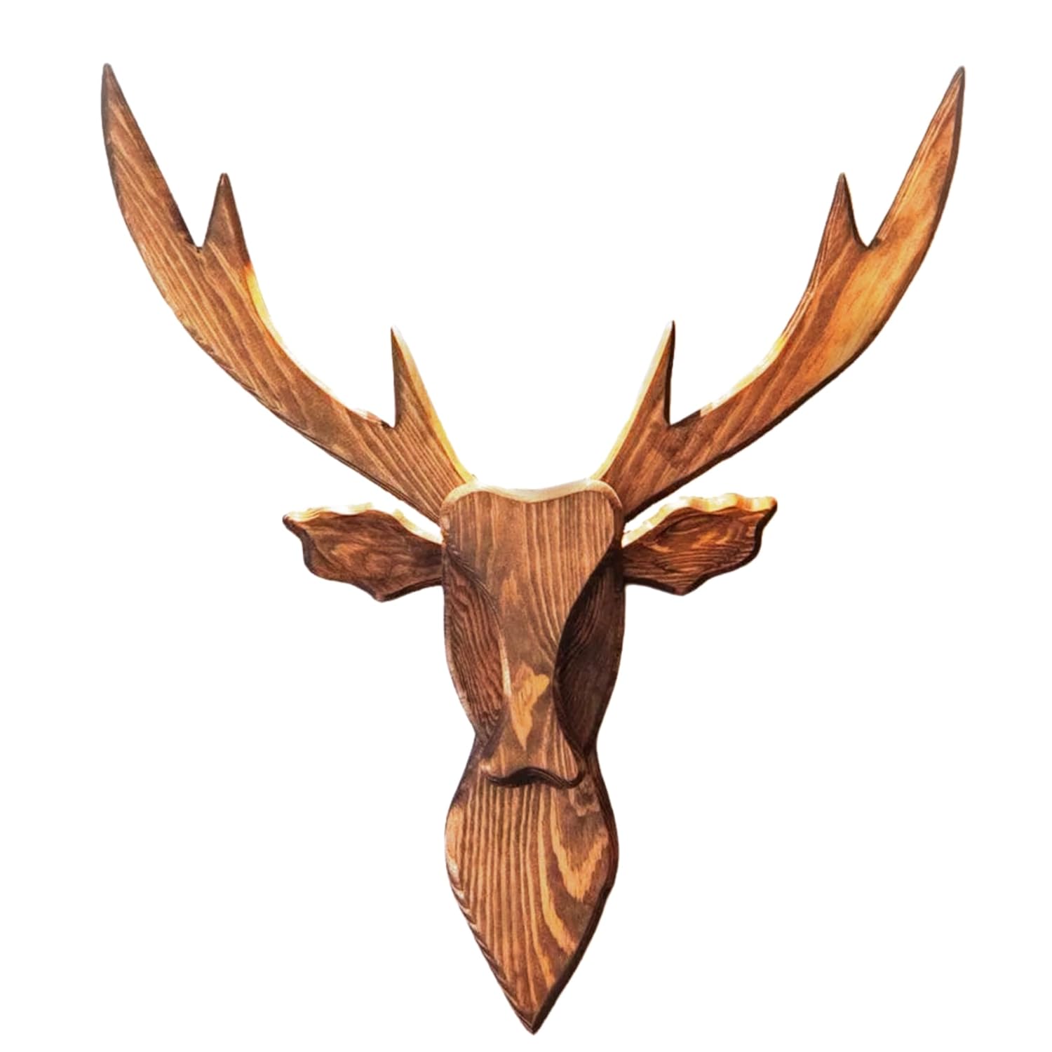 2025 Upgraded Wooden Deer Head Wall Mount for Rustic Decor