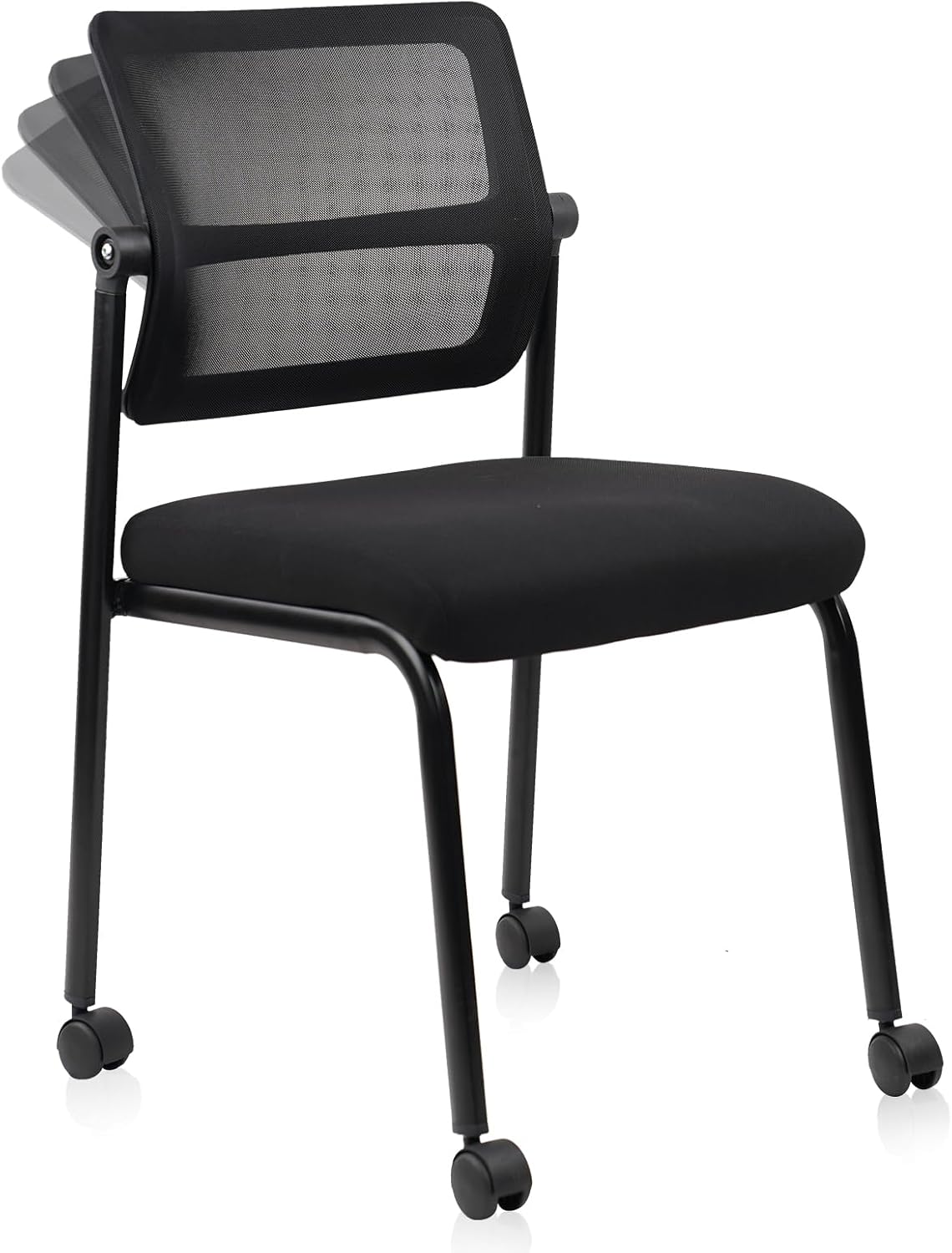 CLATINA Stacking Armless Office Chair with Wheels for Comfort