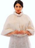 Yalice Women's Wedding Faux Fur Shawl and Wrap - Warm Bridal Stole
