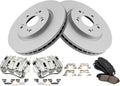 Front Ceramic Brake Pad & Rotor Kit with Calipers for 2007-12