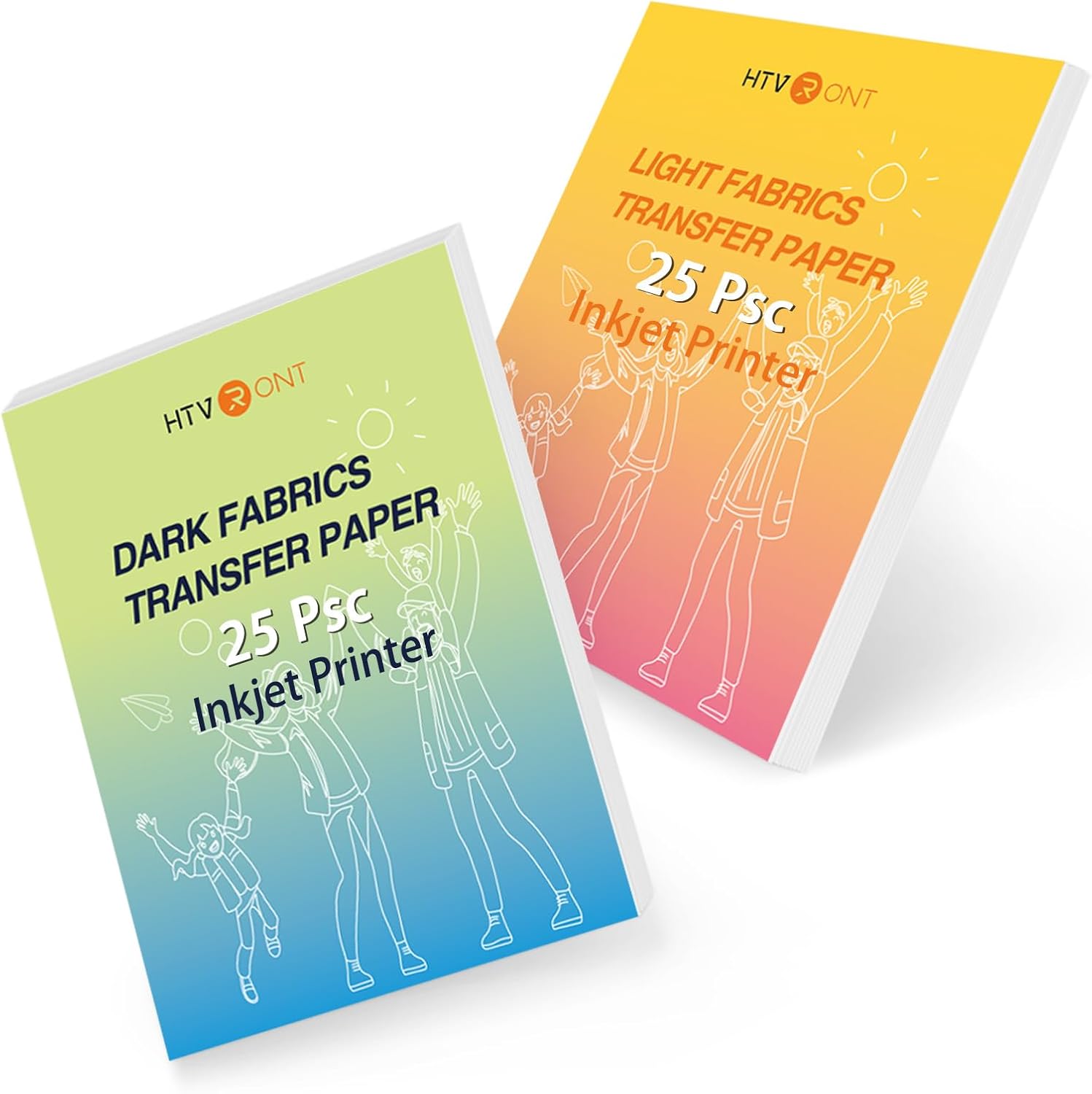 HTVRONT 50 Pack Printable Heat Transfer Paper - Easy Iron-On, Inkjet Compatible