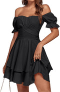 LYANER Women's Off Shoulder Ruffle Mini Dress for Every Occasion