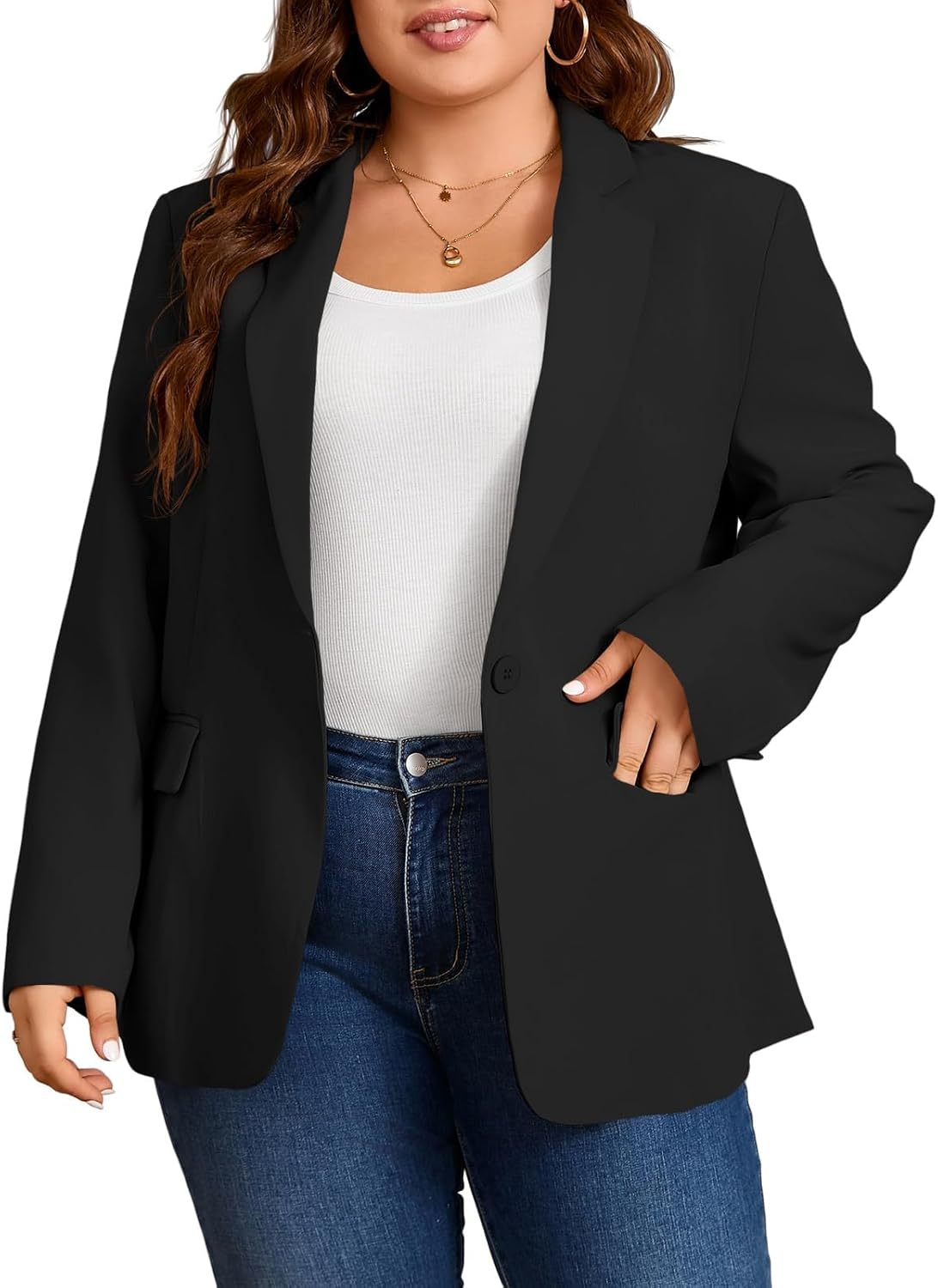 Cicy Bell Plus Size Casual Blazers for Stylish Office Wear