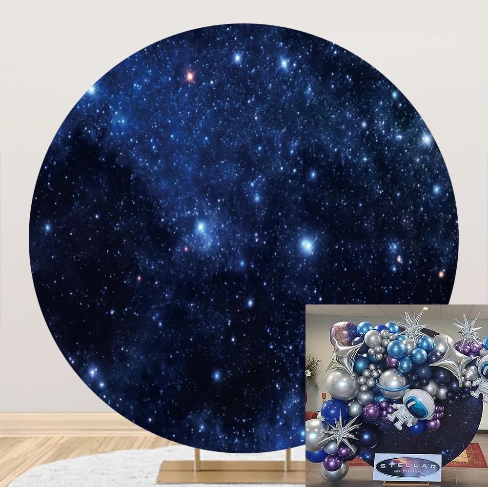 Laeacco Nebula Round Backdrop for Stunning Photography Events
