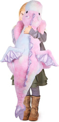 Large 37in Cute Dragon Stuffed Animal Plush Pillow - Soft, Cuddly Gift