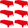 Red Tablecloth 60 x 126 in for 8 ft Rectangle Tables - Pack of 6