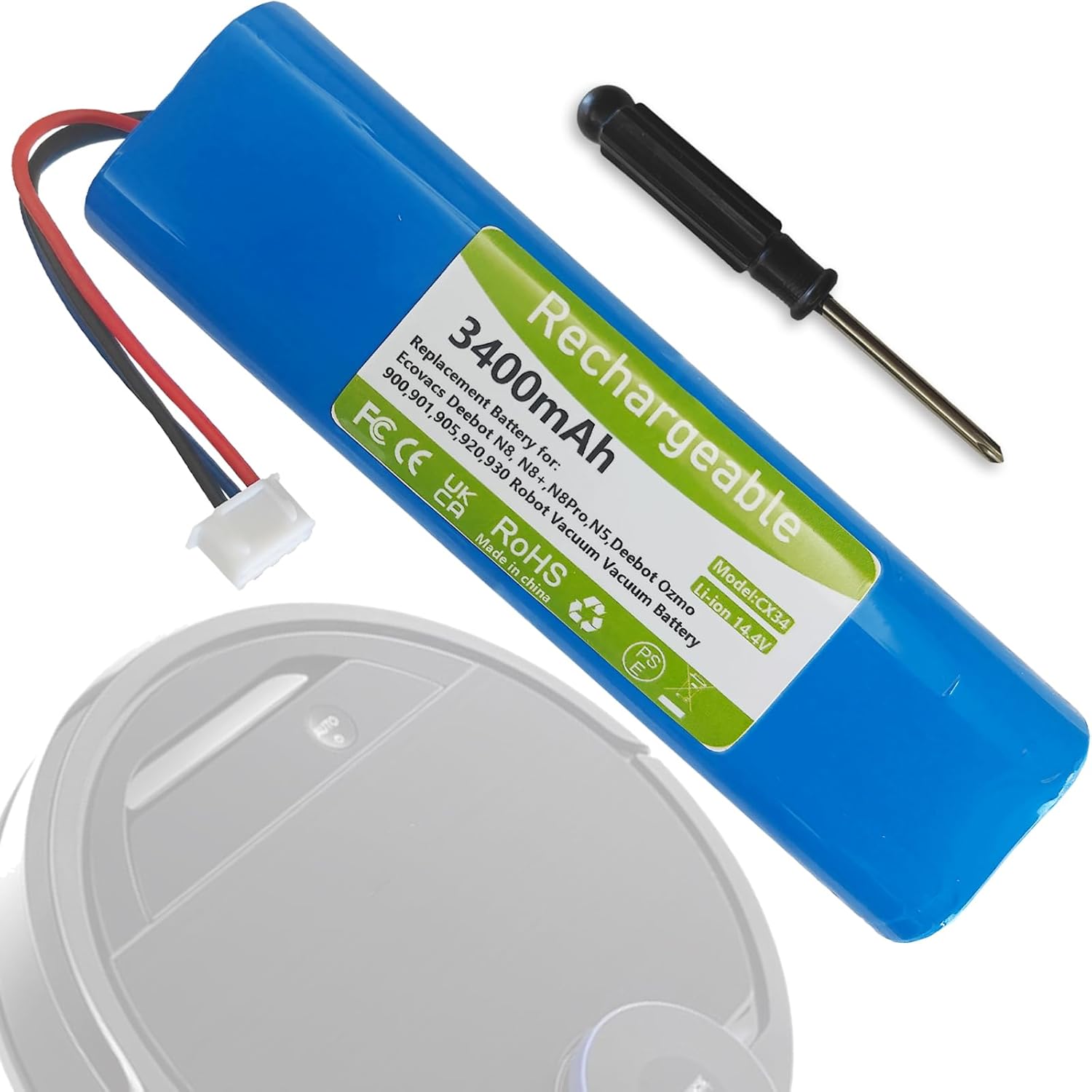 Long-lasting 14.4V Lithium Battery for Ecovacs Deebot Robots
