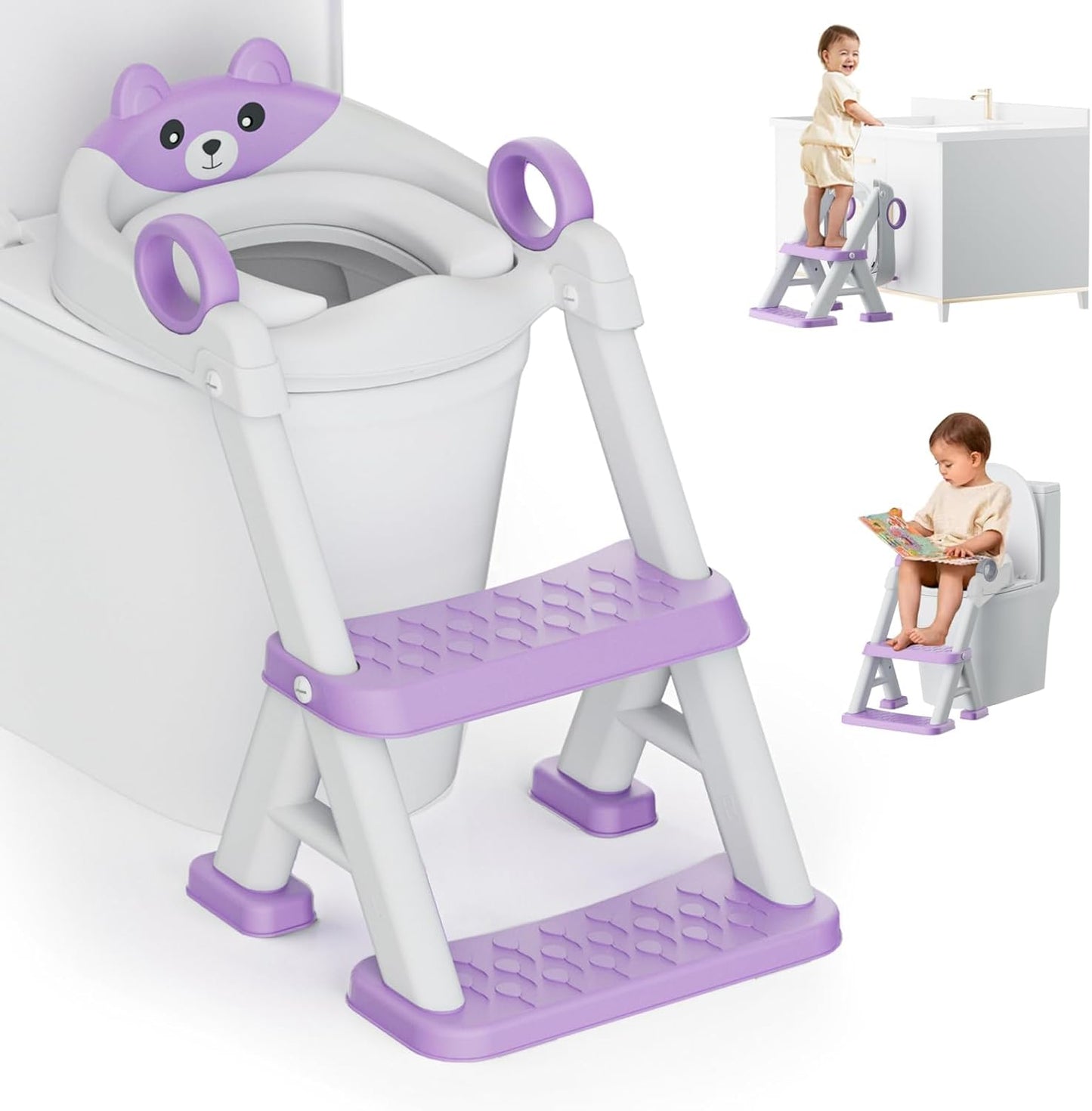 Potty Training Seat with Steps for Toddlers - Safe and Adjustable