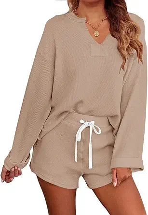 MEROKEETY Women's Long Sleeve Pajama Set for Cozy Sleepwear