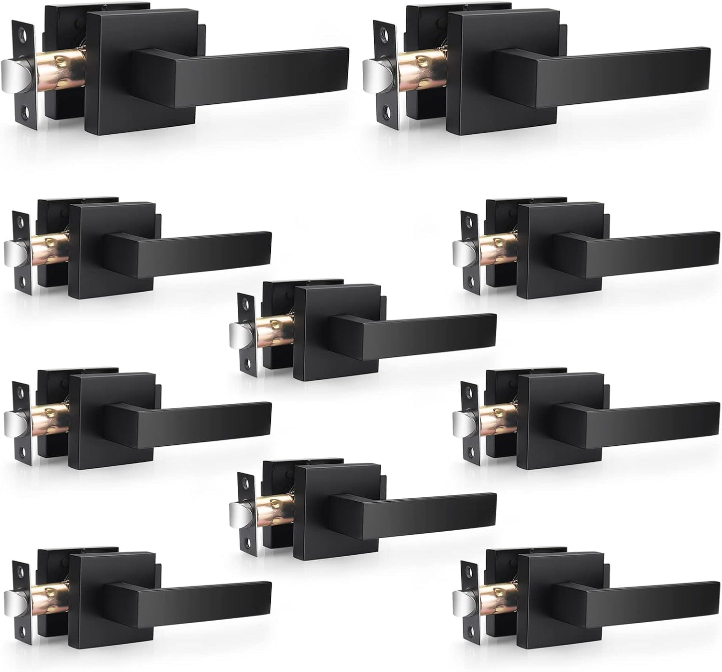 Probrico Matte Black Passage Door Levers for Modern Interiors
