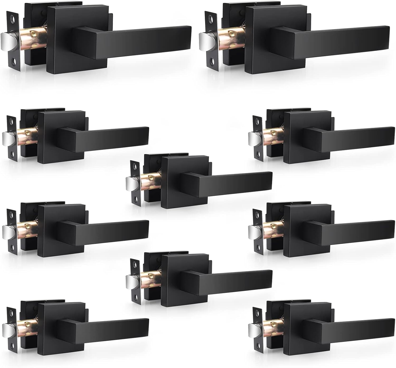 Probrico Matte Black Passage Door Levers for Modern Interiors