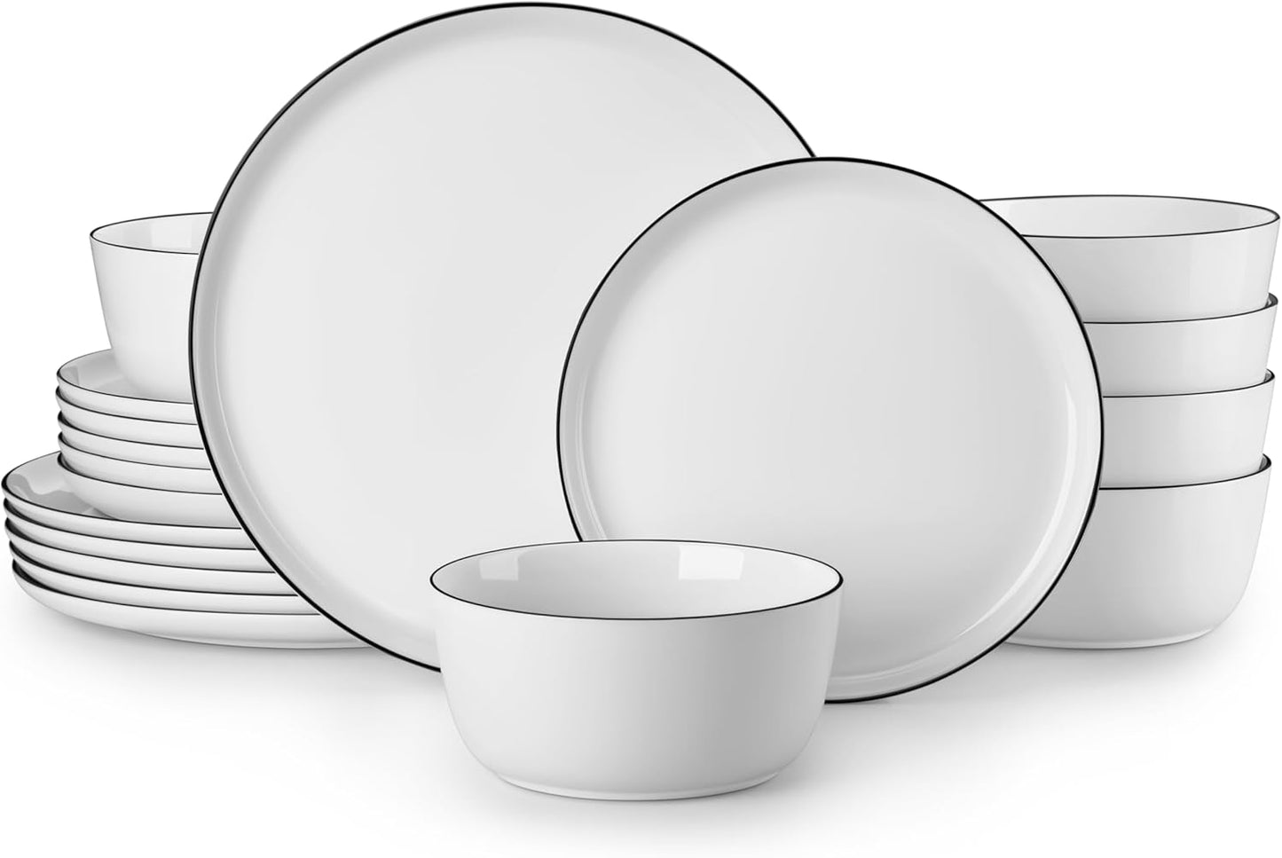 MALACASA Gourmet Porcelain Dinnerware Set for Elegant Dining