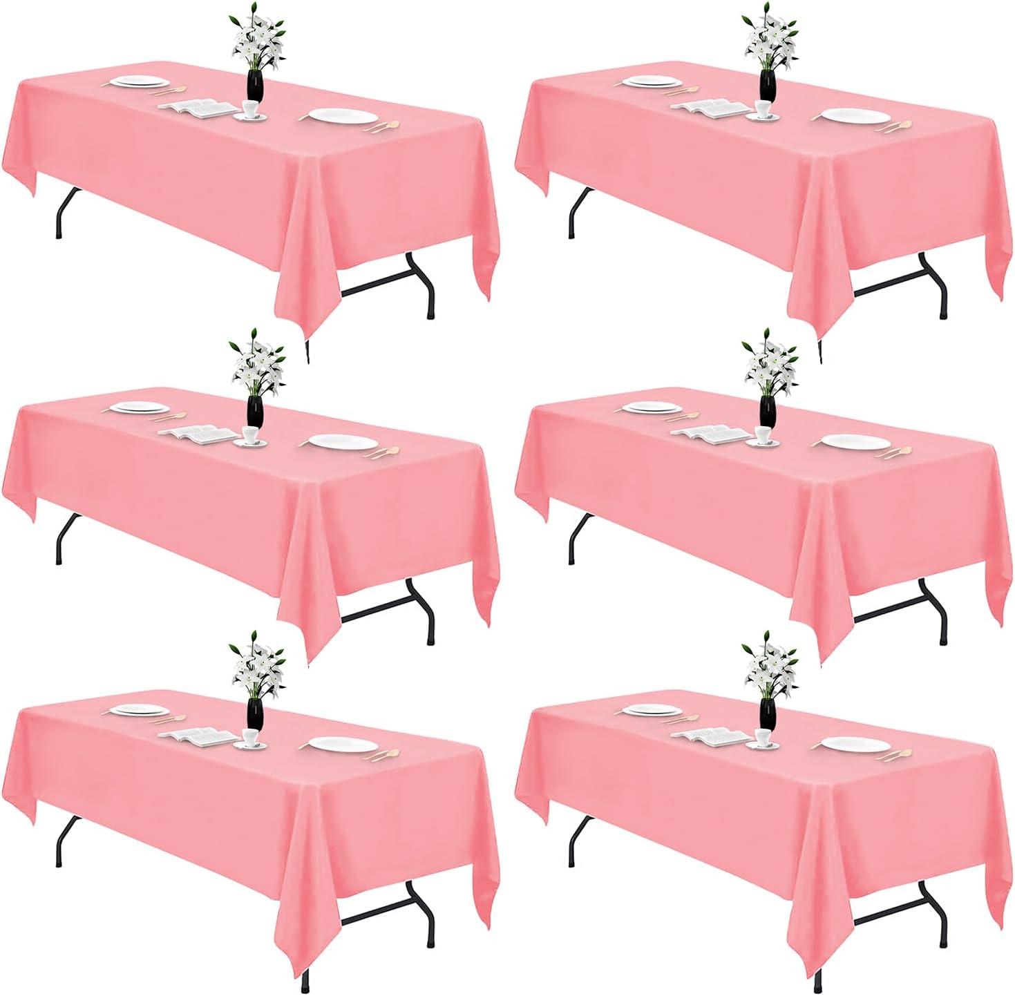 Elegant Blush Pink Table Cloth for Rectangle Tables - 70 x 120 in