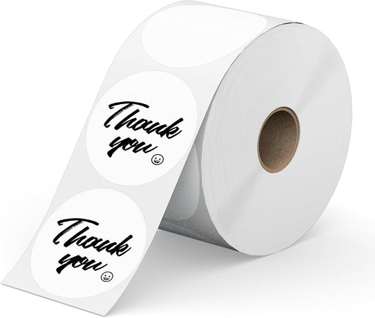 750 White Circle Color Coding Labels - Tacnology Self-Adhesive Roll