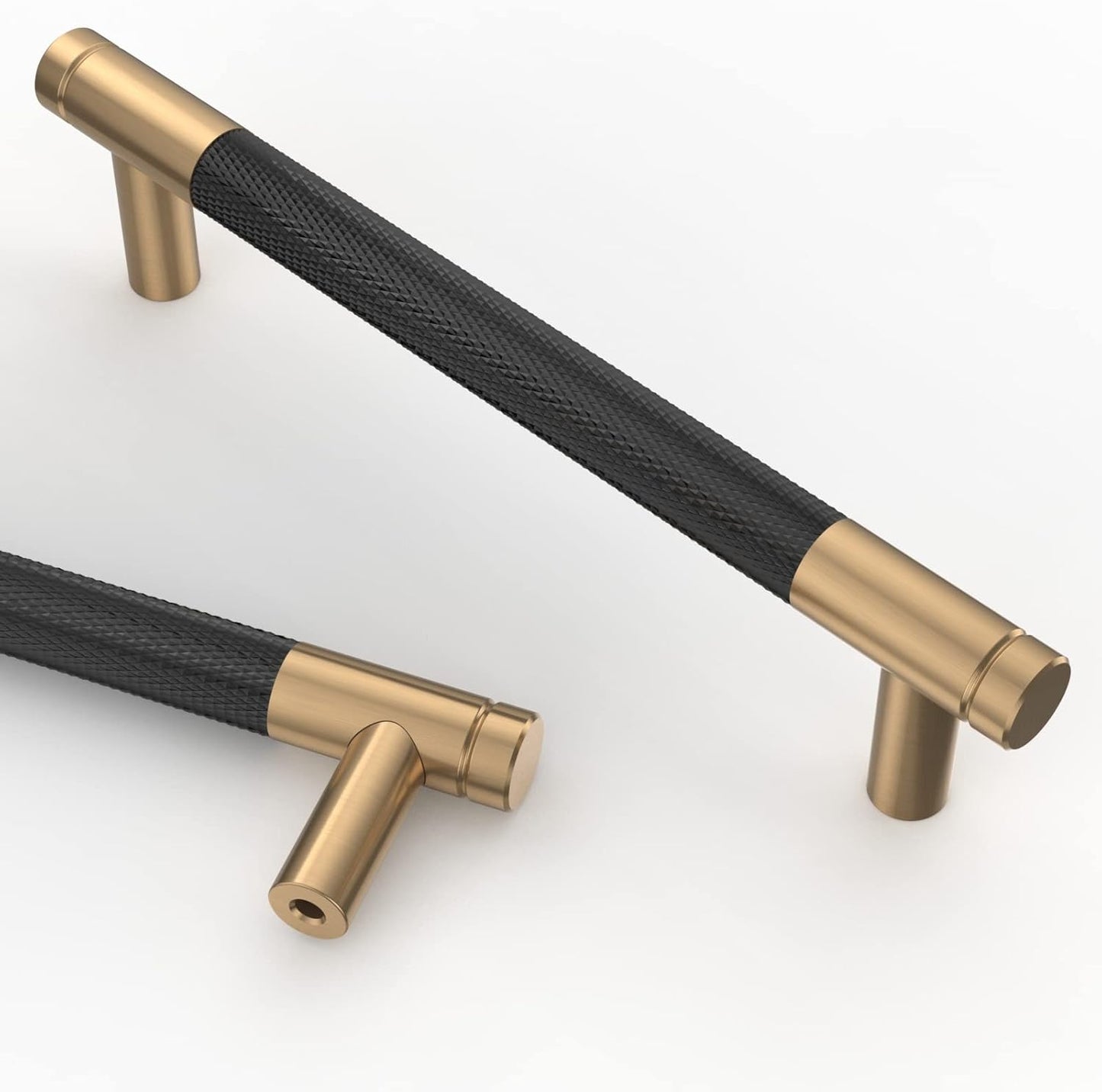Asidrama 10 Pack 5 Inch Matte Black and Champagne Bronze Pulls