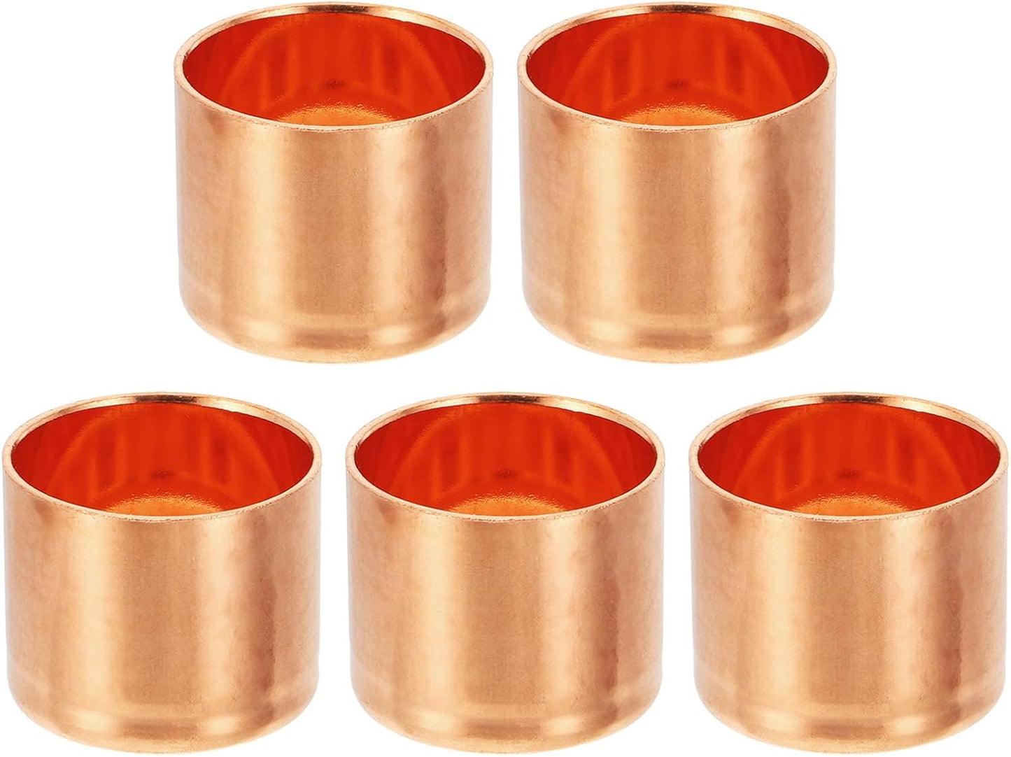 5Pcs PATIKIL 1-1/8 Copper End Cap Set - Sealing Plug for Plumbing & HVAC