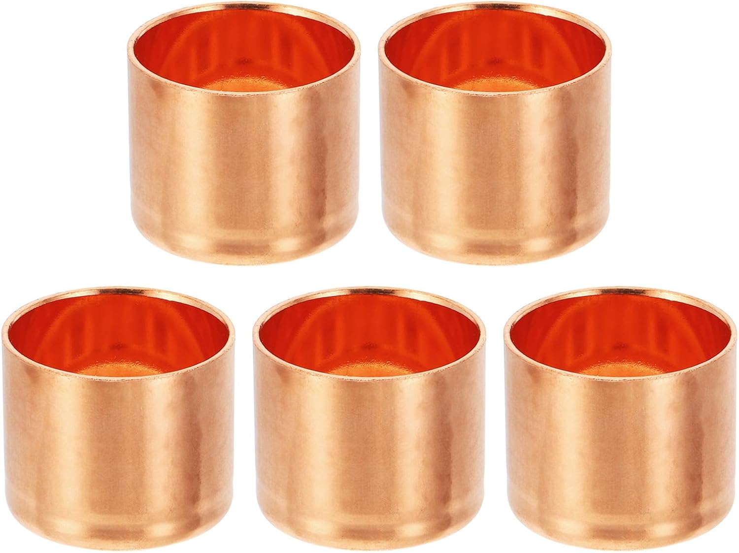 5Pcs PATIKIL 1-1/8 Copper End Cap Set - Sealing Plug for Plumbing & HVAC