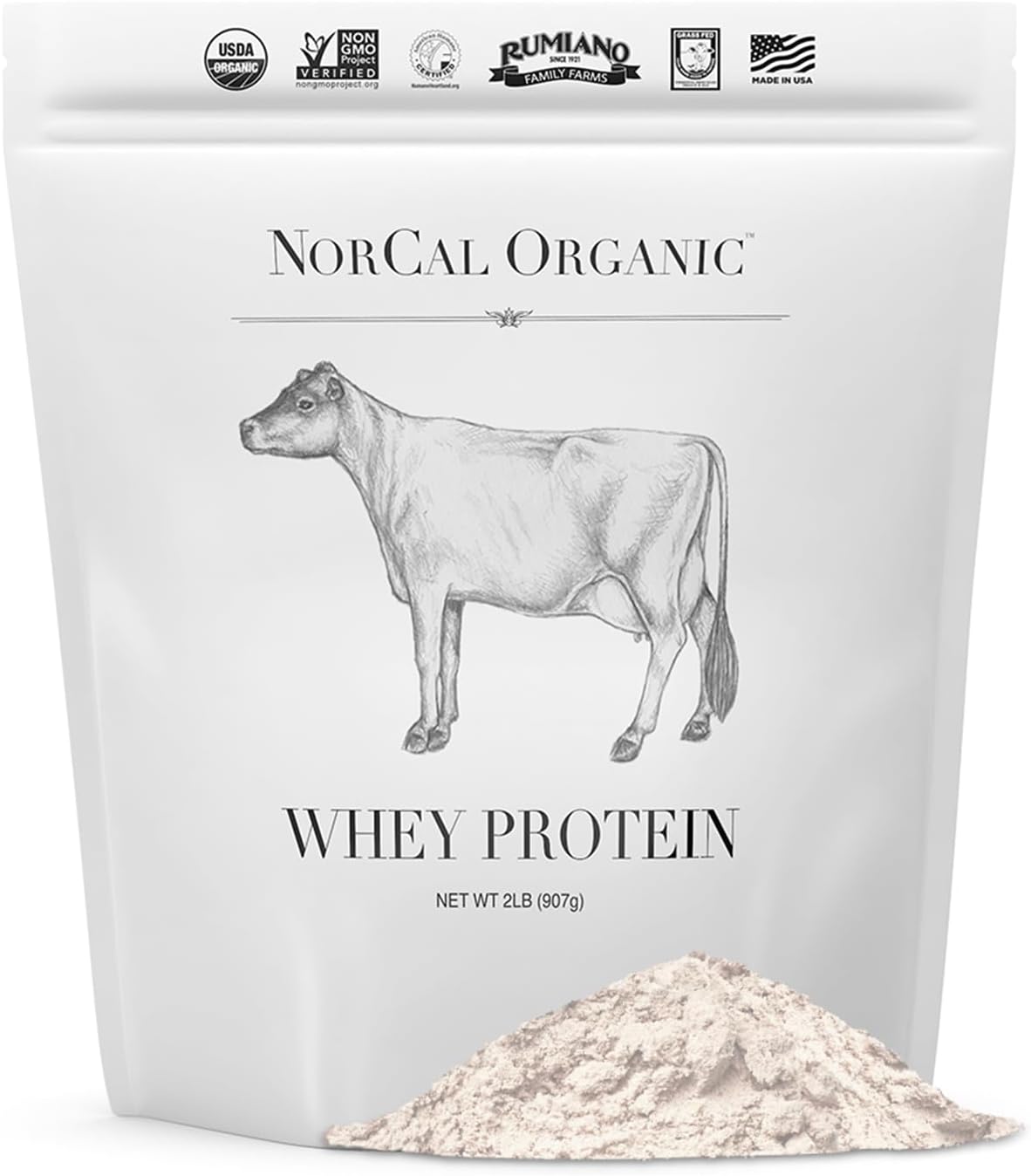 NorCal Organic Whey Protein - 100% Grass-Fed Pure Protein
