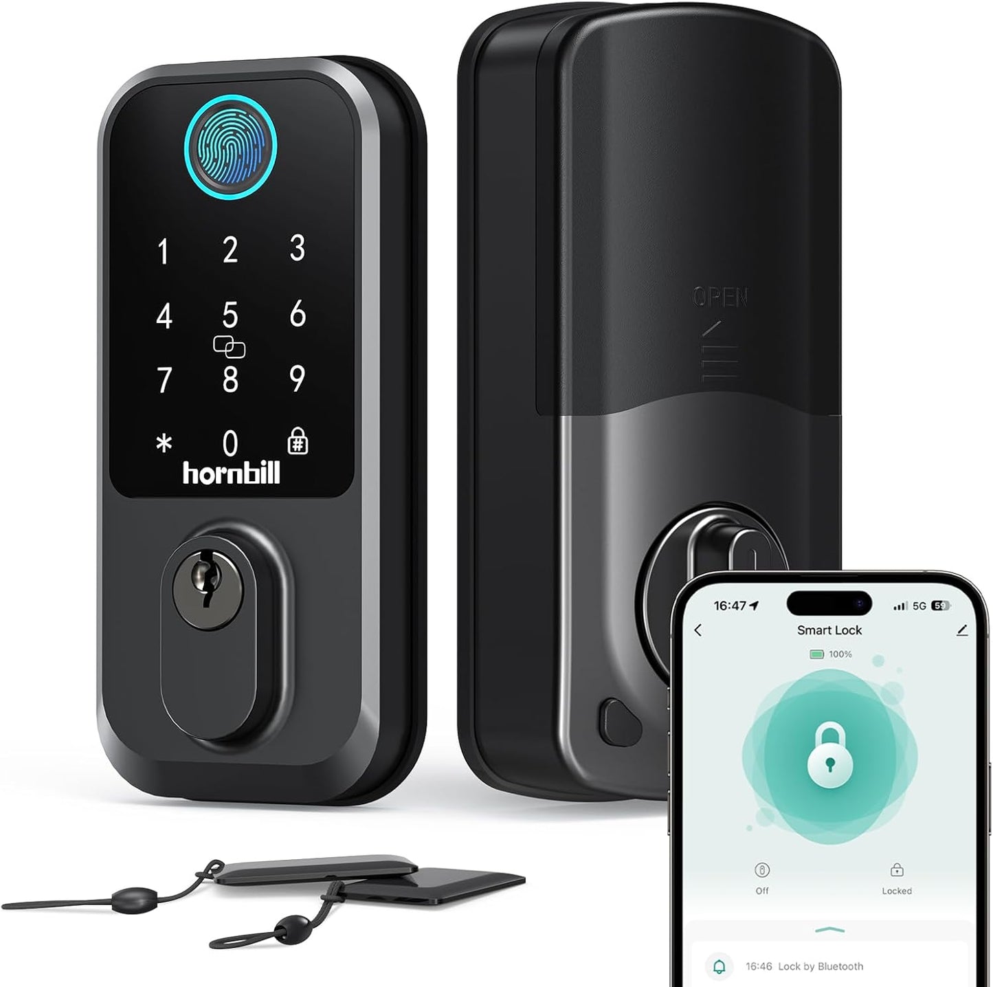 Keyless Entry Wi-Fi Smart Lock: Hornbill Biometric Deadbolt