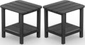 SERWALL Adirondack Table Set of 2 Outdoor Side Table - Double Deck