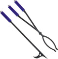 Heavy Duty Fire Tongs Set 28in Fire Poker and Log Grabber - Durable