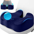 Seat Cushion Blue Gel Memory Foam 5.28 in Thick - Tailbone Relief