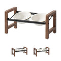 6.3in Ceramic Adjustable Raised Double Bowls Set with Stand - Healthy