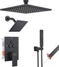 VANFOXLE Shower Faucet Set Matte Black - Push Button Diverter