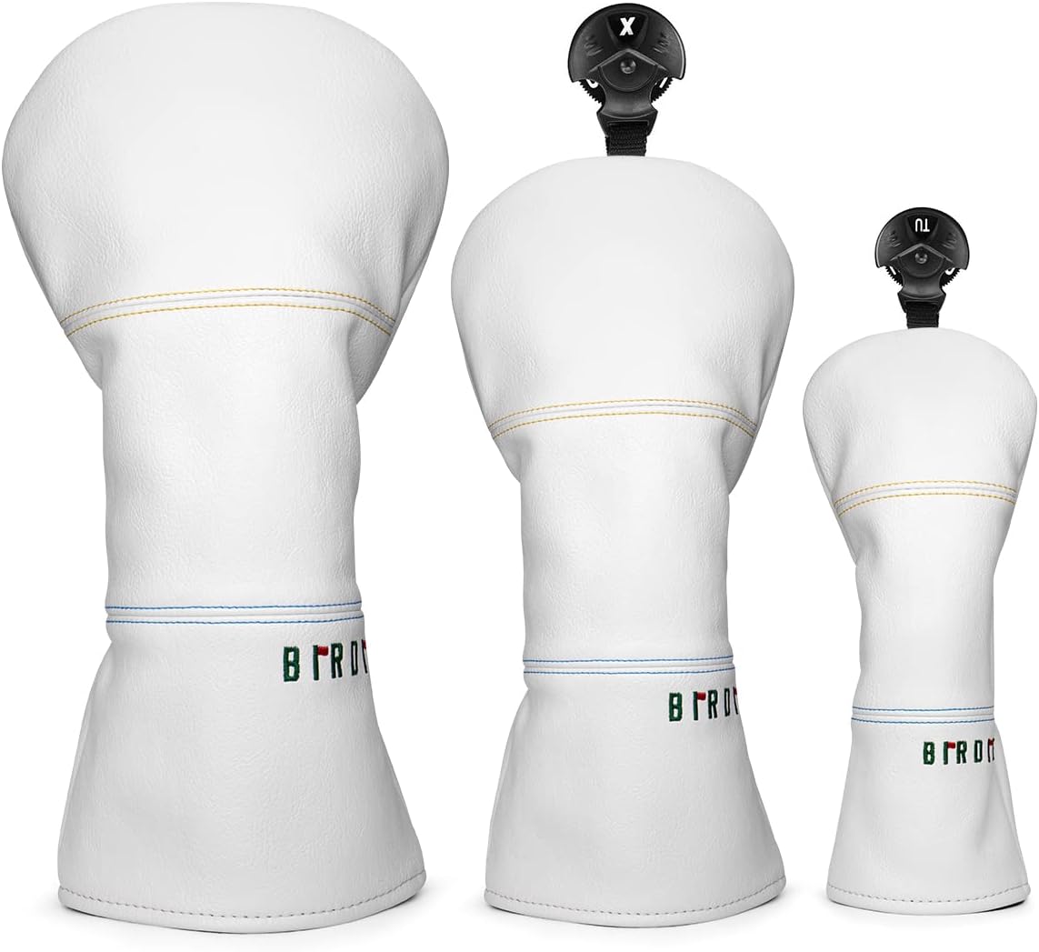 Premium Leather Golf Headcovers with Elegant Embroidery Design