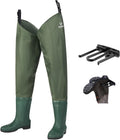 Hip Waders Waterproof Cleated Nylon PVC Fishing Boots for Comfort