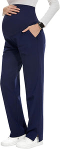 POSHGLAM Women's Maternity Scrubs Pant - Stretch Cargo Trousers