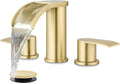 Waterfall 8 in Widespread Bathroom Faucet Set - Brushed Gold