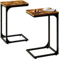 C Shaped Side Table Set of 2 - Compact Couch Tray Tables for Small