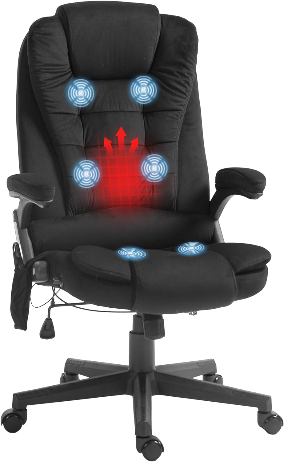 HOMCOM 6 Point Vibrating Massage Office Chair with Heat Features