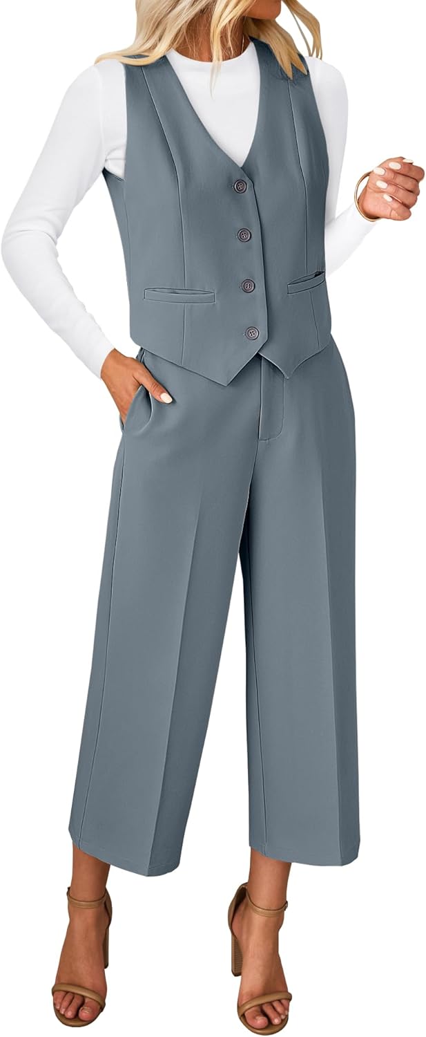 Luvamia Pants Suits for Women Dressy Casual 2 Piece Sets