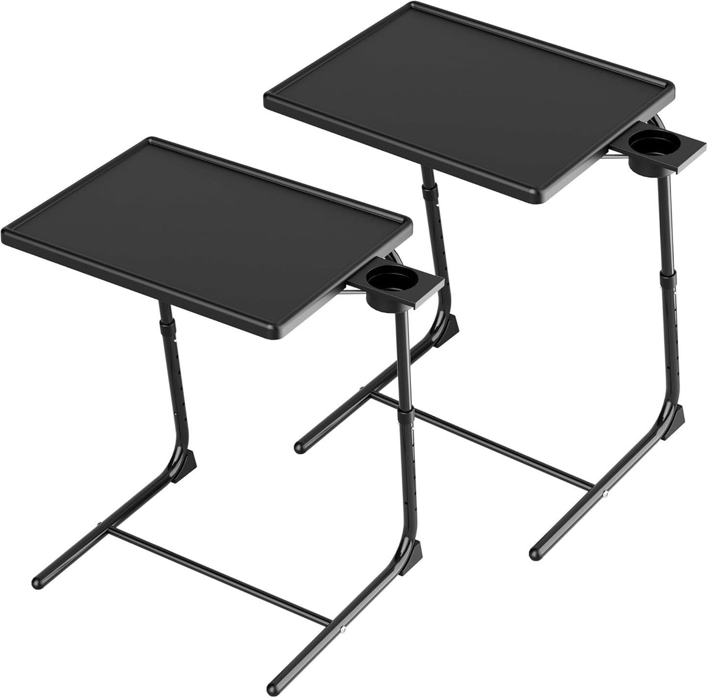 Adjustable TV Tray Table, 2 Pack - 6 Heights, 3 Tilt Angles