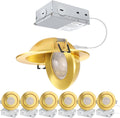 4 inch LED Recessed Light - 9W Gold Gimbal Adjustable Spotlight