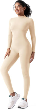 speerise Women Bodysuit Rompers Long Sleeve Jumpsuits - Tummy
