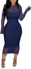 Women's Elegant Bodycon Midi Lace Dress - Flattering Stretch Fit Club