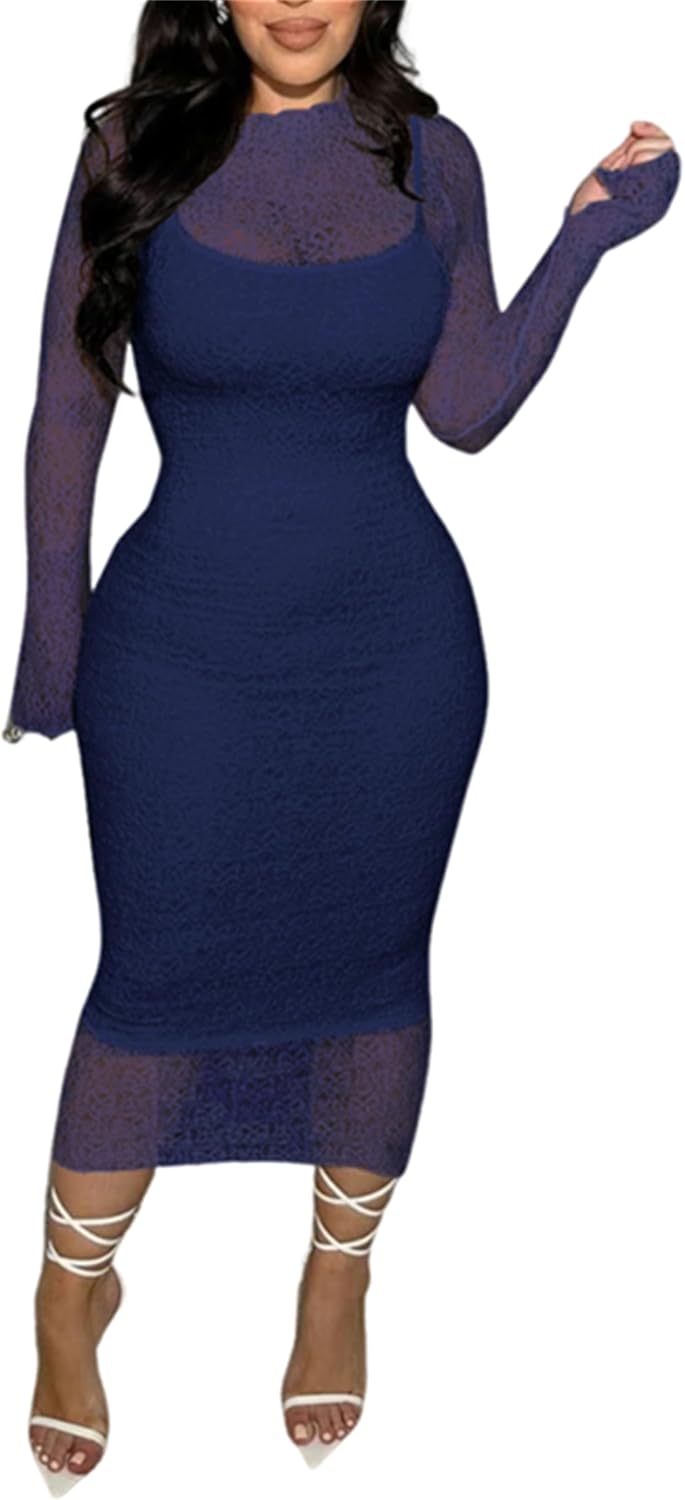Elegant Bodycon Midi Dress for Women - Perfect for Parties
