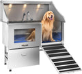 POLIMO Dog Washing Station with LED Light and Ramp for Pets