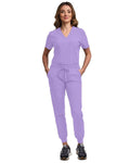 Green Town Scrubs for Women Scrub Set - Lavender Jogger V-Neck