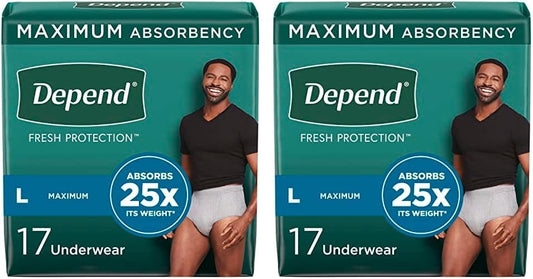Depend FIT-Flex Men's Incontinence Underwear - Maximum Absorbency