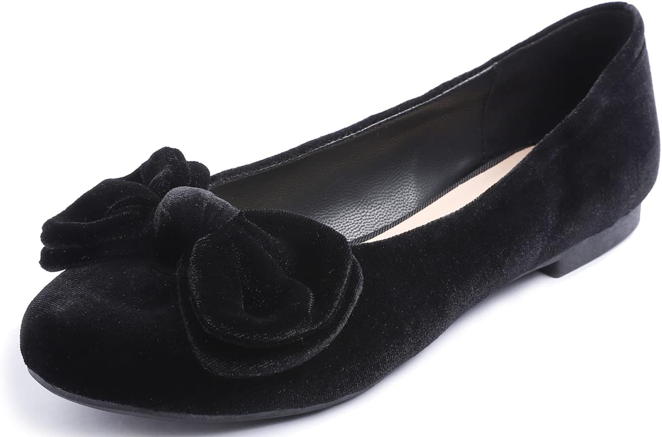 Feversole Women's Round Toe Cute Bow Trim Ballet Flats Review
